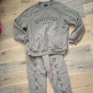 White Fox Taupe Sweat Set